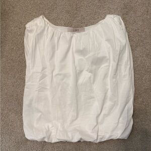 LOFT Ivory Gathered Top